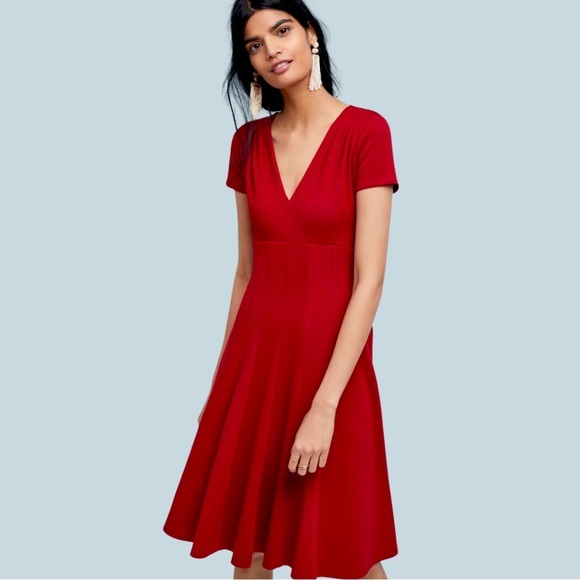 Anthropologie MAEVE Cherry Red Knit Dress XS - Picture 2 of 9